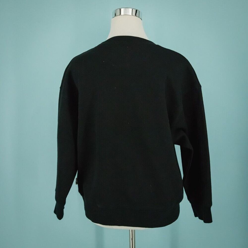 Chocoolate Size Medium M Black Color Block Applique Crew Sweatshirt - Picture 3 of 6